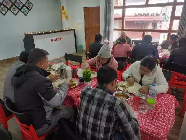 Restaurant dining at Hotel Manjushree
